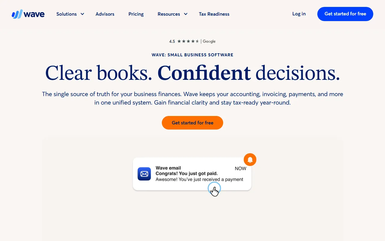 Wave homepage screenshot