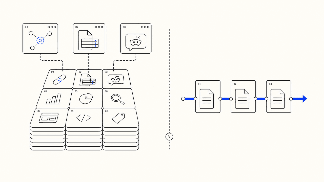 Editorial illustration: BabyLoveGrowth's bundled stack of add-ons next to Outrank's focused autoblogger pipeline